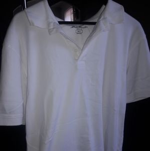 White Eddie Bauer Cotton Polo Shirt Tall Large L